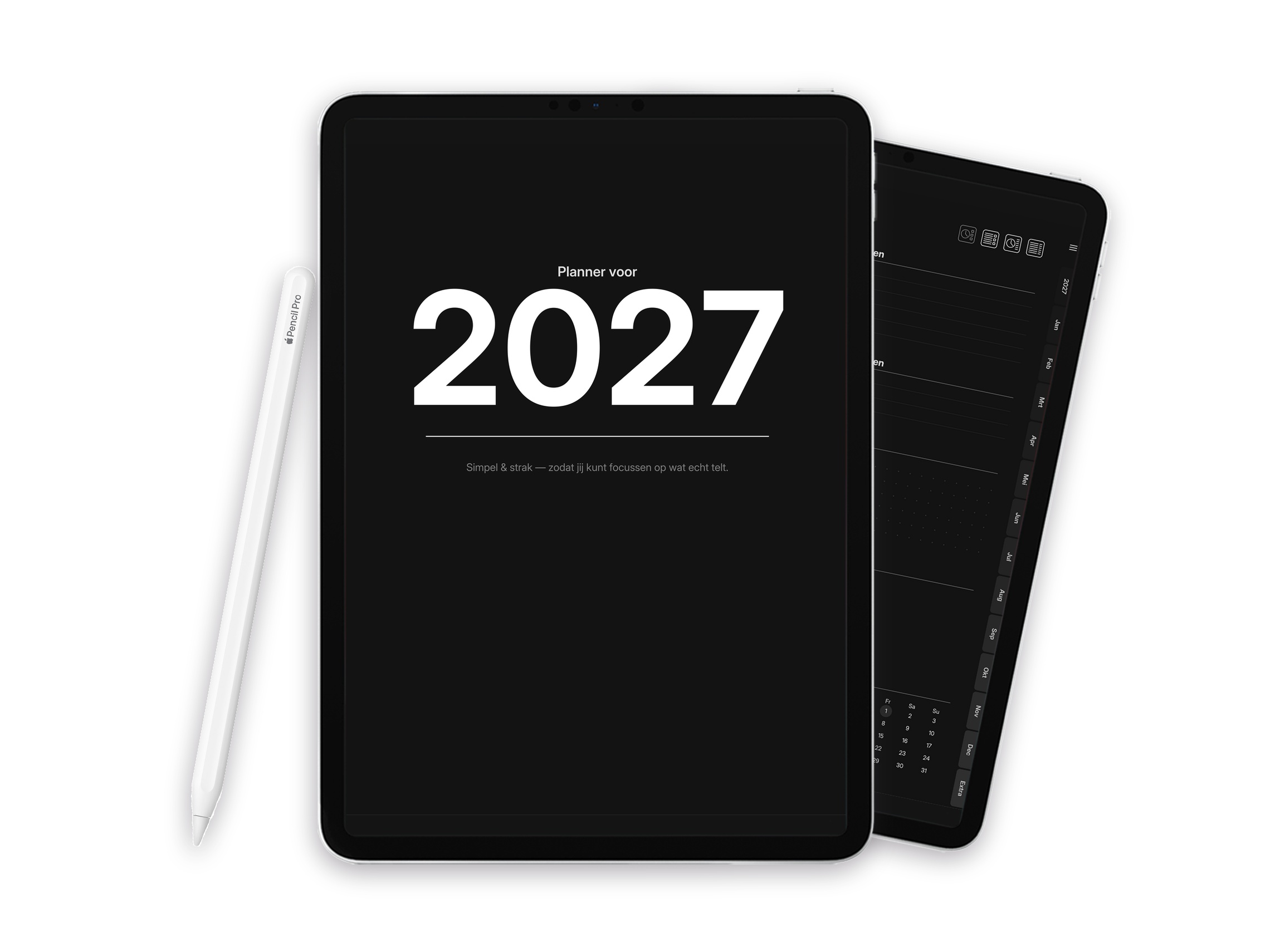 2027 Digitale planner voor iPad - Minimalist Dark Essential - Image 1
