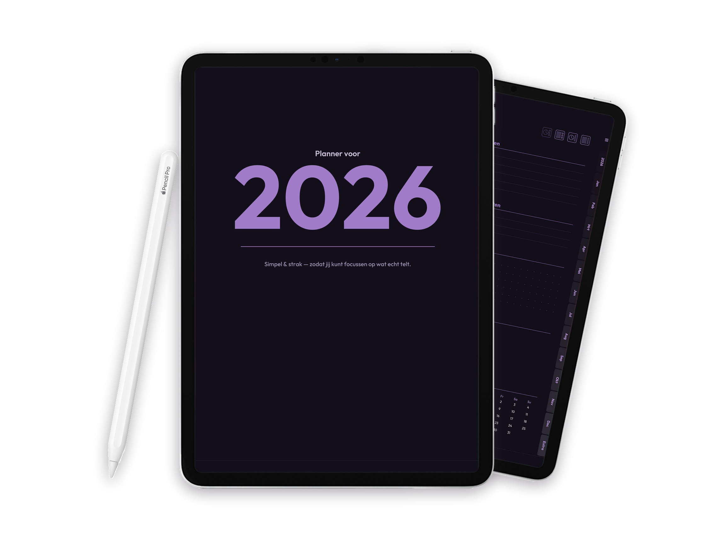 2026 Digitale planner voor iPad - Minimalist Dark Purple - Image 1