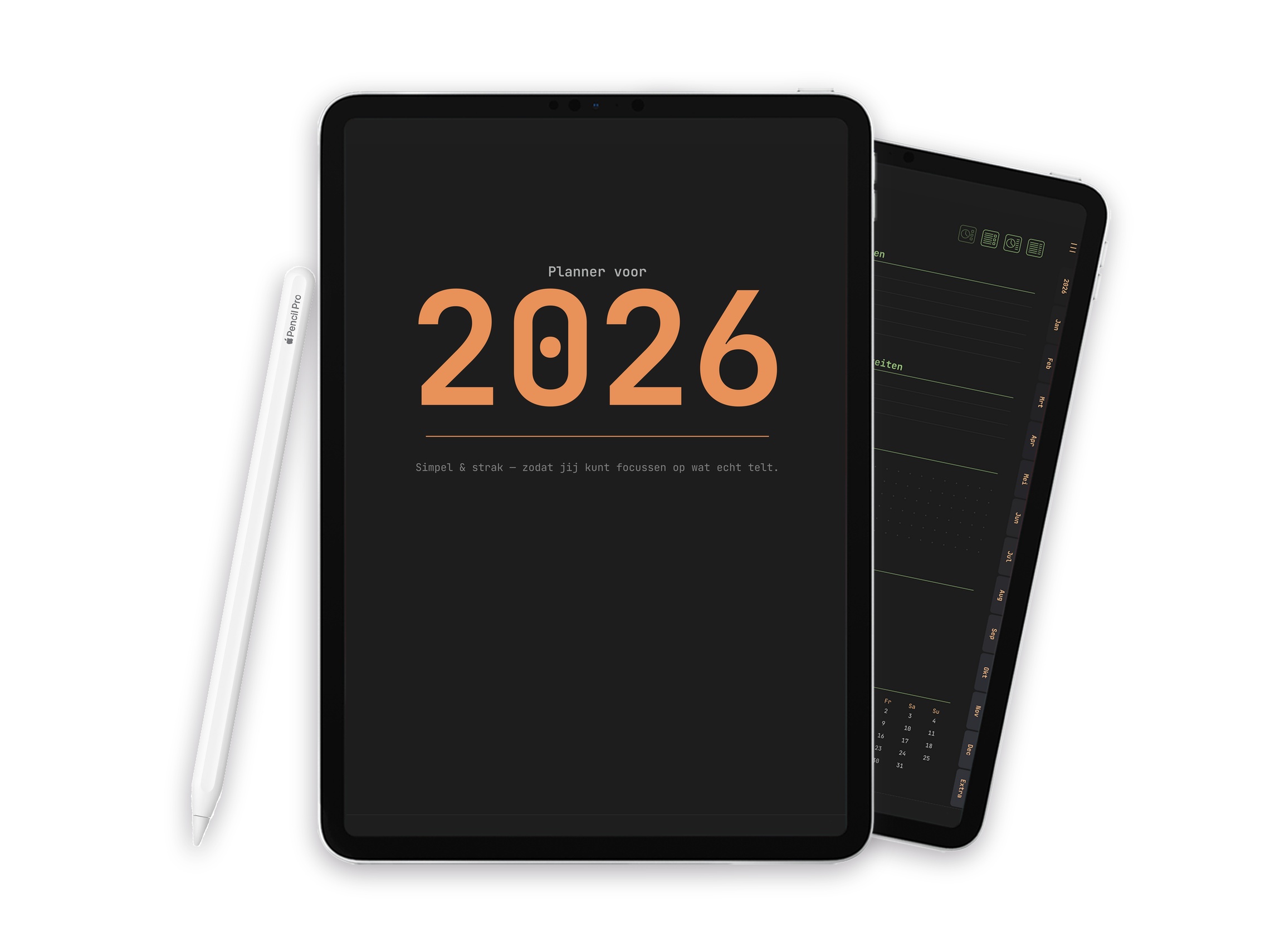 2026 Digitale planner voor iPad - Minimalist Dark Terminal - Image 1