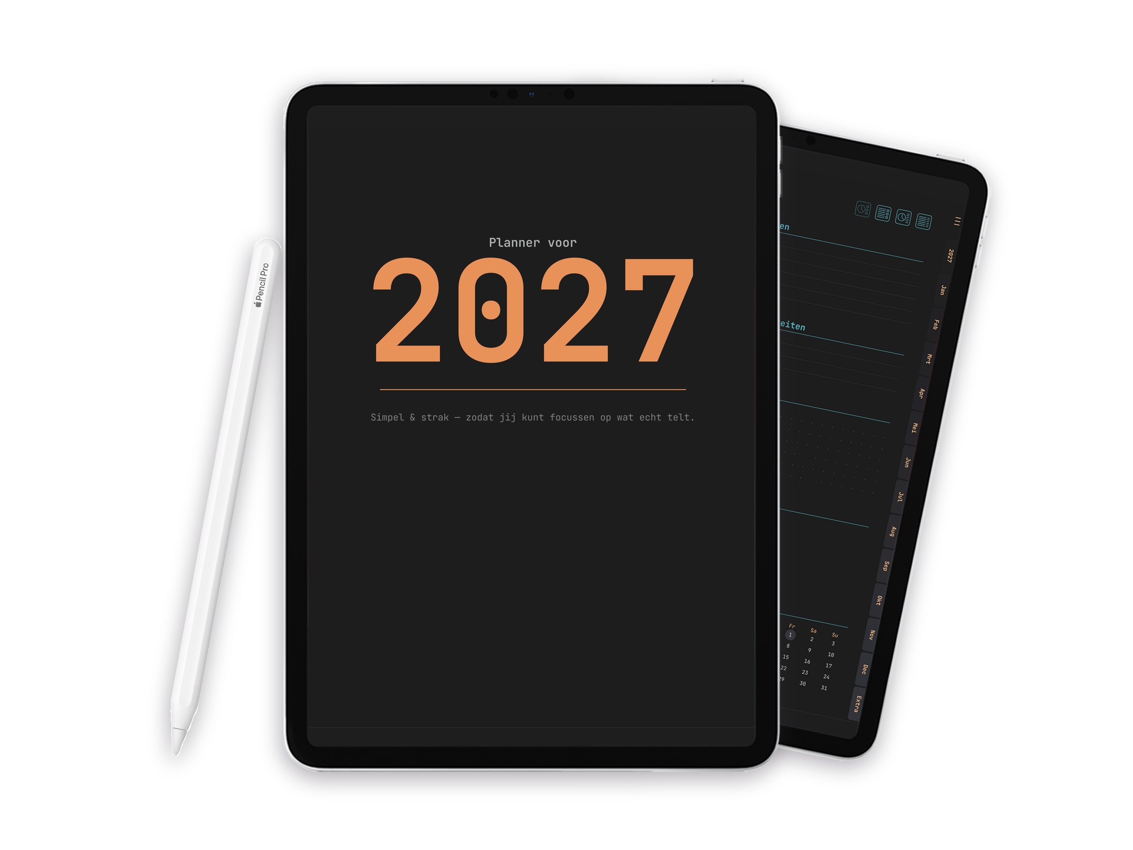 2027 Digitale planner voor iPad - Minimalist Dark Terminal - Image 1