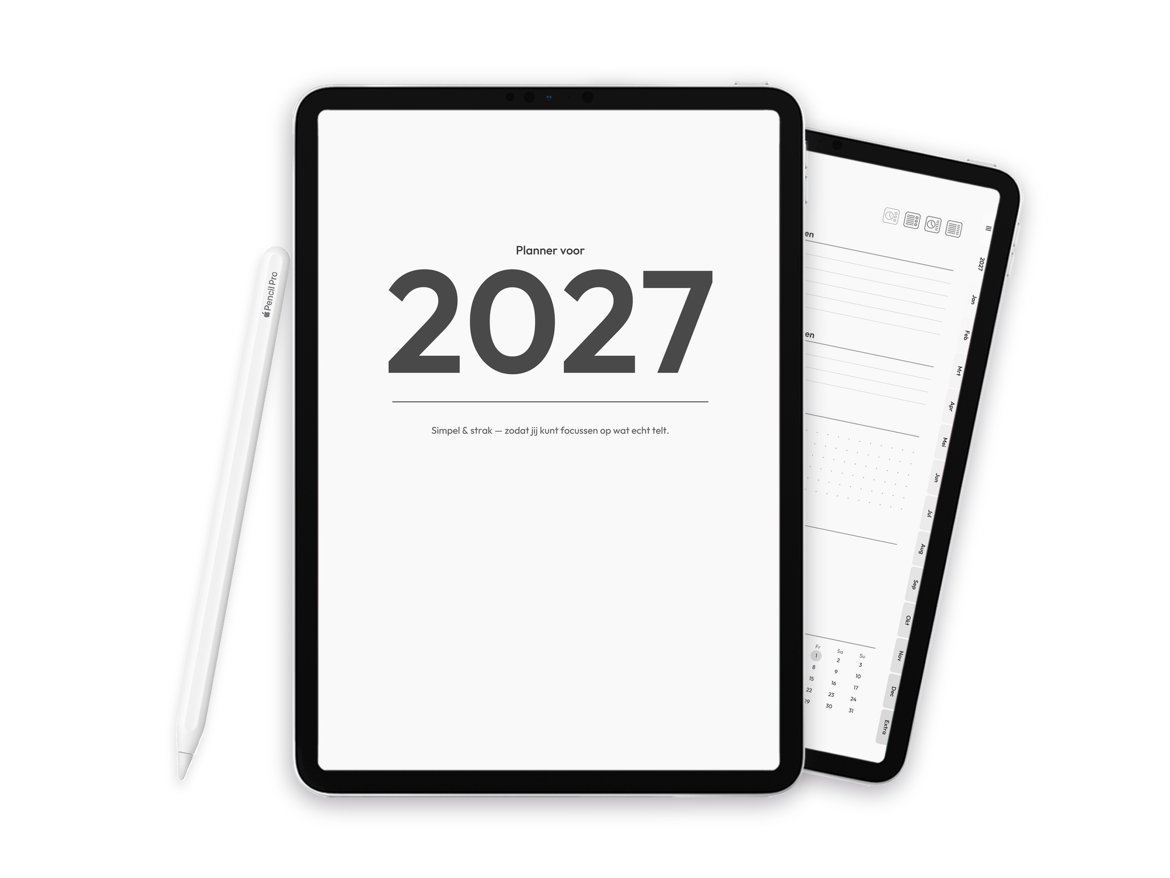 2027 Digitale planner voor iPad - Minimalist Grey Neutral - Image 1