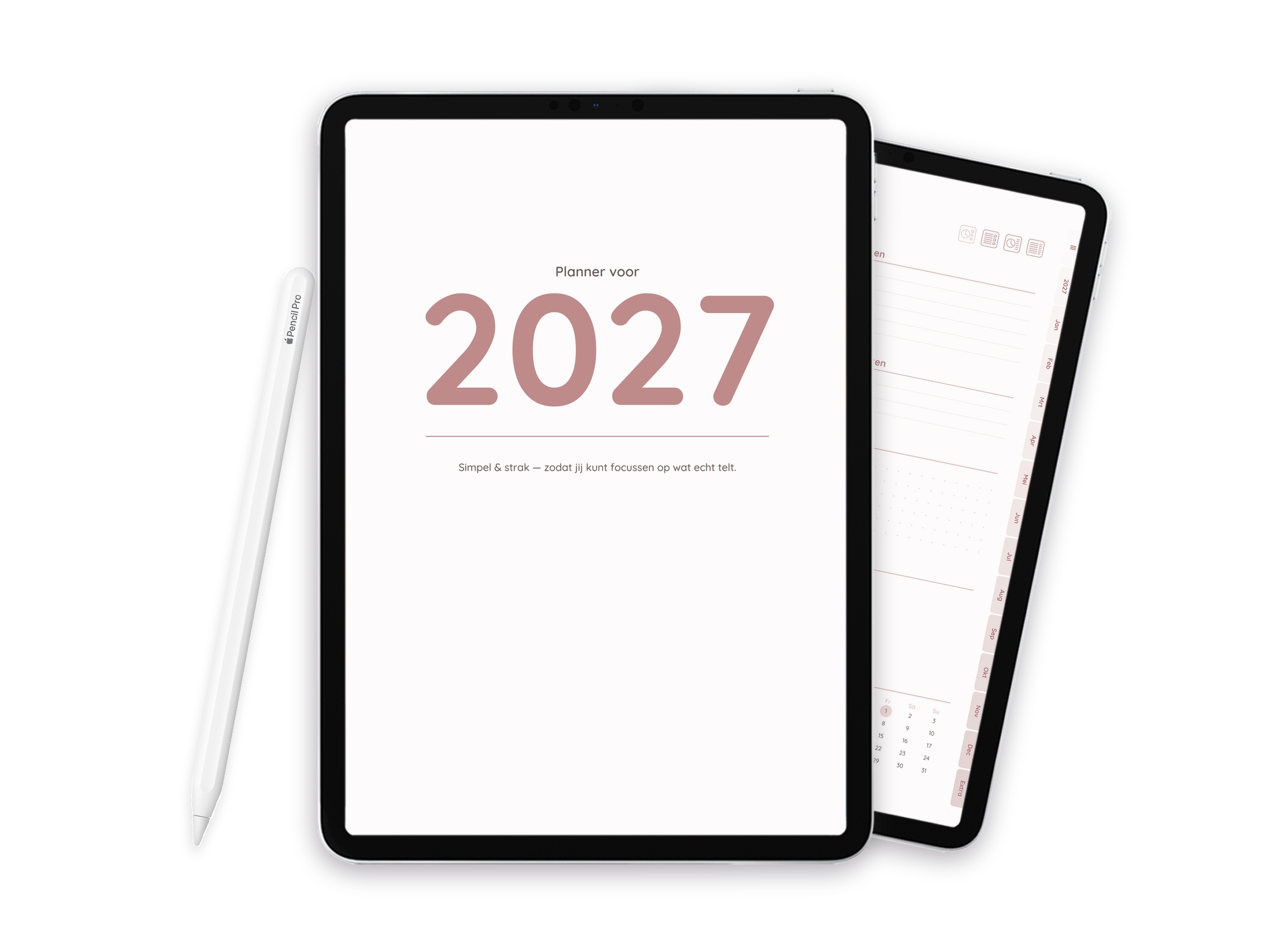 2027 Digitale planner voor iPad - Minimalist Soft Rose - Image 1