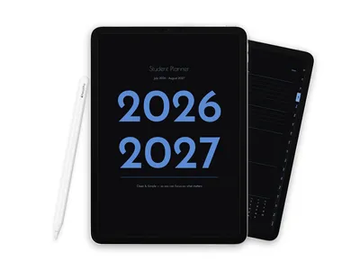 2026-2027 Digital Student Planner for iPad, Dark Blue
