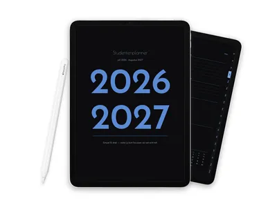 2026-2027 Digitale Student Planner voor iPad, Dark Blue - 2026-2027 Nederlands Dark Blue