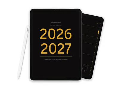 2026-2027 Digital Student Planner for iPad, Dark Amber