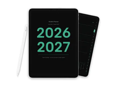 2026-2027 Digital Student Planner for iPad, Dark Emerald