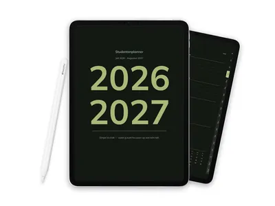 2026-2027 Digitale Student Planner voor iPad, Dark Olive - 2026-2027 Nederlands Dark Olive