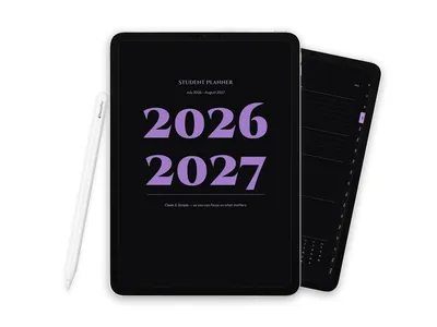2026-2027 Digital Student Planner for iPad, Dark Purple