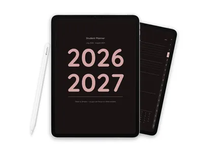 2026-2027 Digital Student Planner for iPad, Dark Rose