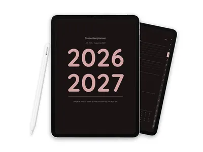 2026-2027 Digitale Student Planner voor iPad, Dark Rose - 2026-2027 Nederlands Dark Rose