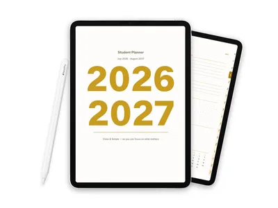 2026-2027 Digital Student Planner for iPad, Gold