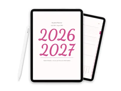 2026-2027 Digital Student Planner for iPad, Pink