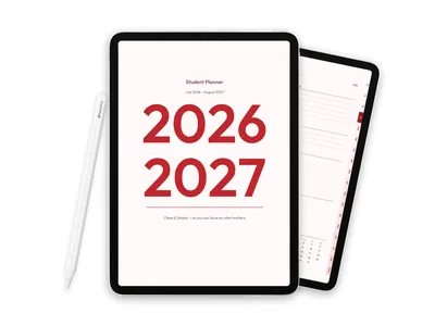 2026-2027 Digital Student Planner for iPad, Scarlet
