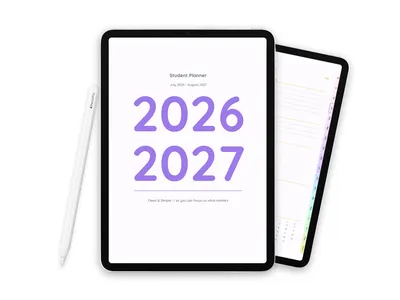 2026-2027 Digital Student Planner for iPad, Pastel