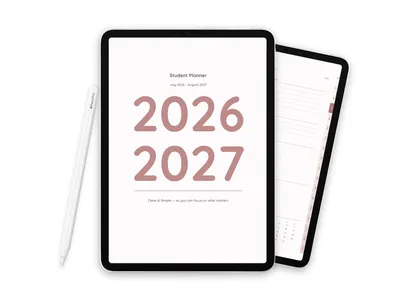2026-2027 Digital Student Planner for iPad, Soft Rose