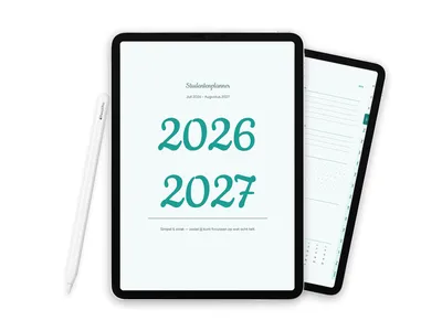 2026-2027 Digitale Student Planner voor iPad, Turquoise - 2026-2027 Nederlands Turquoise